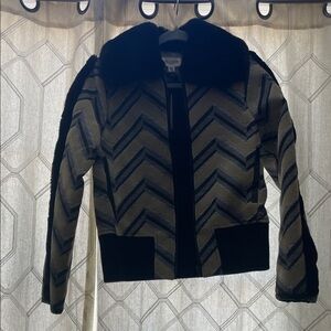 Stylish Black and Cream Chevron Blazer